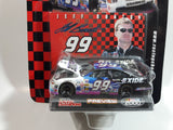 2000 Racing Champions NASCAR Premier Series #99 Jeff Burton Exide SKP Ford Taurus Blue and White Die Cast Toy Race Car Vehicle with Opening Hood and Collector Card and Display Stand - New in Package Sealed