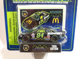 1995 Edition Racing Champions NASCAR #94 Bill Elliot Ford Thunderbird Thunderbat Batman Forever McDonald's Racing Team Black Die Cast Toy Race Car Vehicle with Trading Card and Display Stand - New in Package Sealed