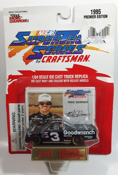 1995 Racing Champions Premier Edition Super Truck Series by Craftsman NASCAR #3 Mike Skinner GM Goodwrench Chevy Pickup Truck Black Die Cast Toy Race Car Vehicle with Trading Card and Display Stand - New in Package Sealed