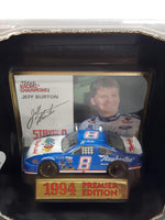 1994 Racing Champions Premier Edition NASCAR #8 Jeff Burton Raybestos Ford Thunderbird Blue and White Die Cast Race Car Vehicle - New in Box