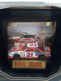 1993 Racing Champions Premier Edition NASCAR #21 Morgan Shepherd Citgo Ford Thunderbird White and Orange Die Cast Race Car Vehicle - New in Box