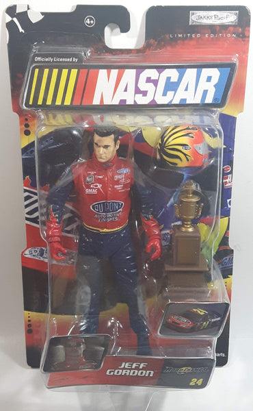 2003 Jakks Pacif Road Champs NASCAR #24 Jeff Gordon DuPont 6" Tall Toy Race Car Driver Figure with Accessories