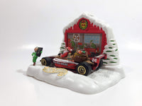1998 Hot Wheels Holiday Exclusive Kringle's Kart Santa Claus Formula 1 North Pole Racing #24 Metallic Red and White Die Cast Toy Car Vehicle With Stand