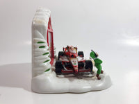1998 Hot Wheels Holiday Exclusive Kringle's Kart Santa Claus Formula 1 North Pole Racing #24 Metallic Red and White Die Cast Toy Car Vehicle With Stand