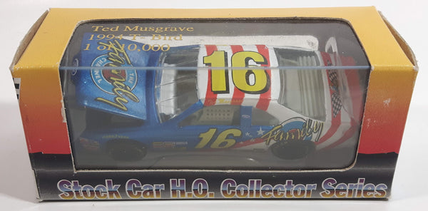 1994 Action Racing Limited Edition 1 of 10,000 NASCAR Stock Car H.O Collector Series #16 Ted Musgrave 1994 T-Bird The Family Channel Red, White, and Blue Die Cast Race Car Vehicle - New in Box
