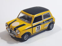 Hongwell Mini Cooper Britax-Cooper #79 Steve Neal GordonSpice Yellow Die Cast Toy Car Vehicle with Opening Doors