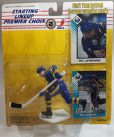 1993 Kenner Hasbro Starting Lineup First Year Edition NHL Ice Hockey Player Pat LaFontaine Buffalo Sabres Action Figure and 2 Trading Cards New in Package