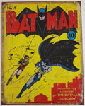 2013 DC Comics Vintage Style No. 1 Batman Cover Tin Metal Sign 12 1/2" x 16"