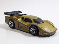 1998 Hot Wheels GT Racer Metallic Gold Die Cast Toy Car Vehicle