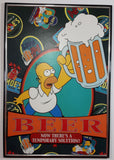 The Simpsons Homer Simpson BEER "Now There's A Temporary Solution" 1/4" x 12 1/2" x 16 1/2" Framed Thick Paper Poster