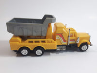 Unknown Brand Semi Dump Truck Yellow and Grey Plastic Die Cast Toy Car Vehicle