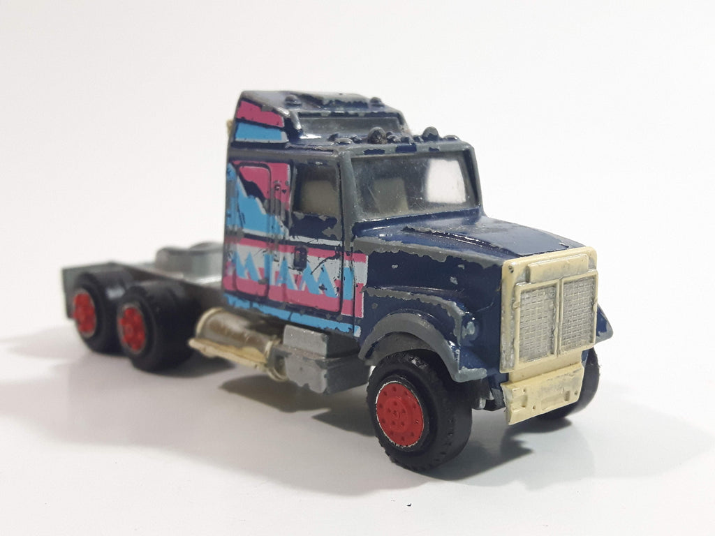 Vintage Majorette Super Movers Kenworth Semi Truck Miami Vice Blue 1/8 ...