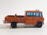 Vintage 1980s Majorette No. 233 Mercedes TraX Publics Truck Orange 1/70 Scale Die Cast Toy Car Vehicle
