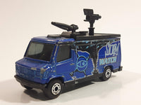 2001 Matchbox Storm Watch TV News Truck Van Metalflake Blue Die Cast Toy Car Vehicle