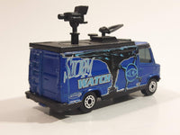 2001 Matchbox Storm Watch TV News Truck Van Metalflake Blue Die Cast Toy Car Vehicle