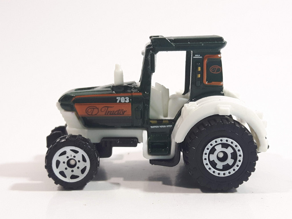 2010 Matchbox Farm Rigs Tractor Forest Green and White Die Cast Toy Ca ...