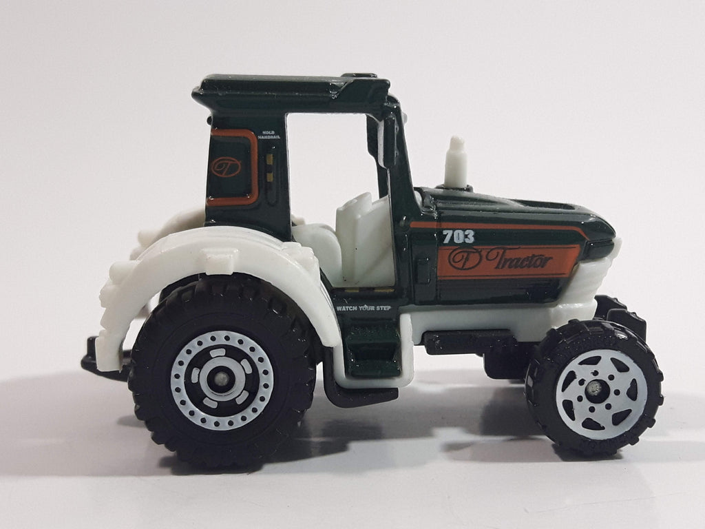 2010 Matchbox Farm Rigs Tractor Forest Green and White Die Cast Toy Ca ...