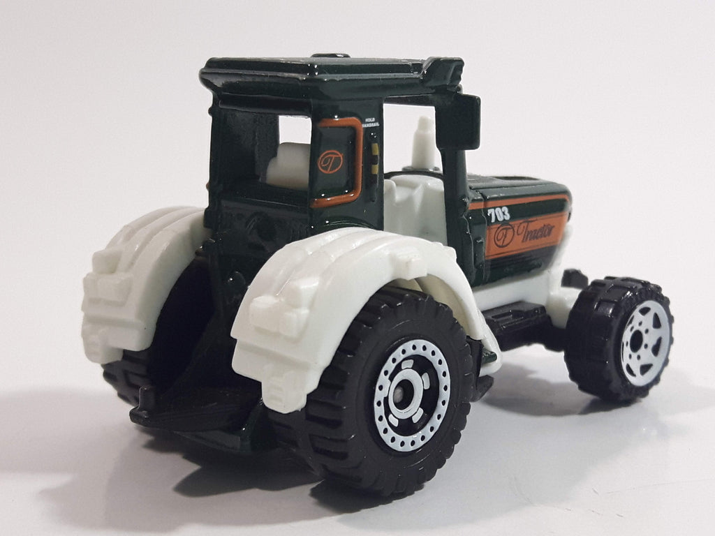 2010 Matchbox Farm Rigs Tractor Forest Green and White Die Cast Toy Ca ...