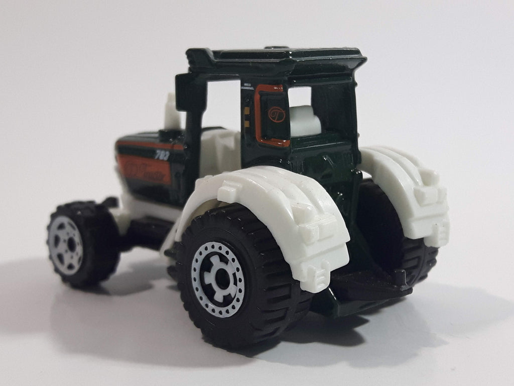 2010 Matchbox Farm Rigs Tractor Forest Green and White Die Cast Toy Ca ...