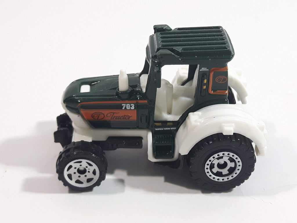 2010 Matchbox Farm Rigs Tractor Forest Green and White Die Cast Toy Ca ...