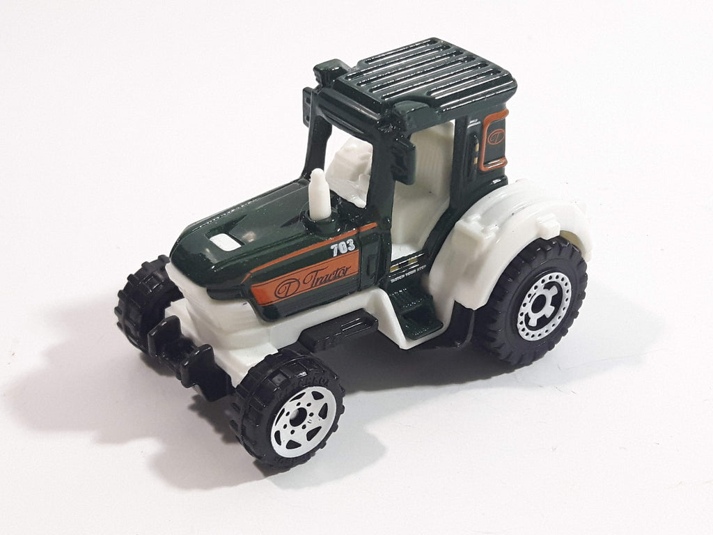 2010 Matchbox Farm Rigs Tractor Forest Green and White Die Cast Toy Ca ...