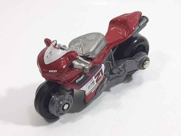 2011 Hot Wheels Thrill Racers - Volcano Ducati 1098R Motorcycle Red Die Cast Toy Car Vehicle