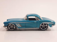 2013 Hot Wheels HW Showroom Corvette 60th '62 Corvette Metalflake Aqua Die Cast Toy Classic Car Vehicle