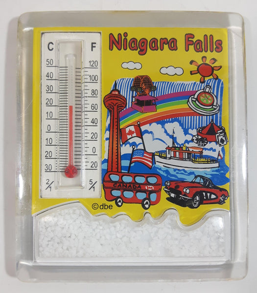 Niagara Falls Thermometer 3D Clear Hard Plastic Fridge Magnet Souvenir