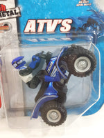 2013 Maisto Fresh Metal Motorized ATV's Off-Road Series Blue ATV Quad with Rider Pullback Friction Die Cast Toy Car Vehicle - New in Package Sealed