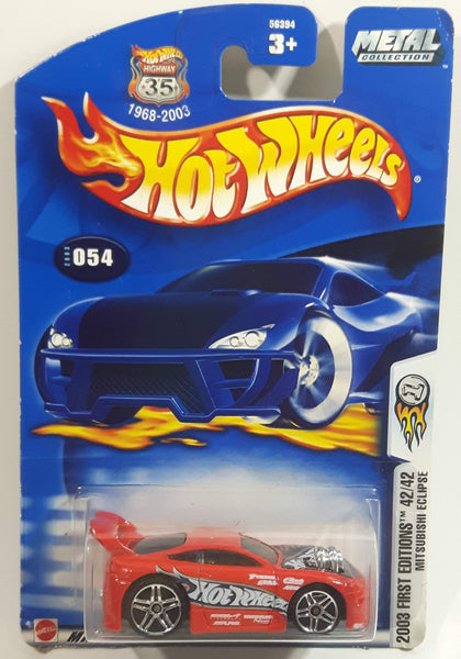 2003 Hot Wheels First Editions 'Tooned' 1996 Mitsubishi Eclipse Red Die Cast Toy Car Vehicle - New in Package