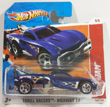 2011 Hot Wheels Thrill Racers - Highway 11 Tow Jam Metalflake Dark Blue Die Cast Toy Car Vehicle - New in Package - Short Card