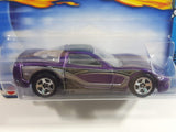 2002 Hot Wheels '97 Corvette Purple Die Cast Toy Car Vehicle - New in Package