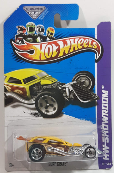 2013 Hot Wheels HW Showroom Surf Crate Yellow Die Cast Toy Car Vehicle - New in Package