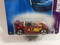 2007 Hot Wheels Ragtops & Roadsters Tantrum Metalflake Dark Red Die Cast Toy Car Vehicle New in Package