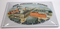 Vintage Style John Jameson's Three Star Whiskey Bow Street Distillery Dublin Est. 1780 8" x 11 3/4" Embossed Tin Metal Sign