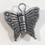 Small 1/2" Silver Tone Metal Butterfly Pendant