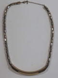 Hollow Ornate Chain Roll Tube 19 1/2" Long Metal Necklace