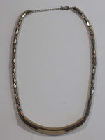 Hollow Ornate Chain Roll Tube 19 1/2" Long Metal Necklace