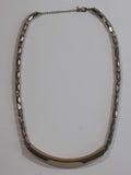 Hollow Ornate Chain Roll Tube 19 1/2" Long Metal Necklace