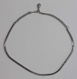 Scarab Style Charm 16" Long Metal Choker Necklace