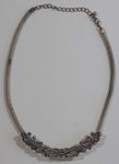 Hollow Tube Ornate Design 18" Long Metal Choker Necklace