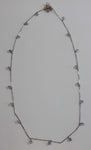 Clear Plastic Bead 24" Long Metal Necklace