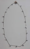 Clear Plastic Bead 24" Long Metal Necklace