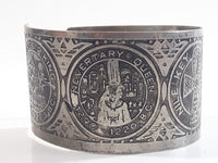 Nile Key Egyptian Kings and Queens Timeline Engraved Metal Bracelet