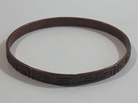 Modernist Pattern Copper Metal Bracelet