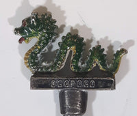 Kelowna, B.C. Ogopogo Figural Engraved Bowl Enamel Crest Silver Plated Spoon Travel Collectible
