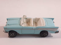 2013 Matchbox MBX Adventure City 1957 Chevrolet Bel Air Convertible Light Blue Die Cast Toy Car Vehicle