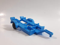 Vintage Unknown Brand 813583-A Boat or ATV Trailer Blue Plastic Die Cast Toy Car Vehicle Made in Mexico