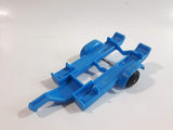 Vintage Unknown Brand 813583-A Boat or ATV Trailer Blue Plastic Die Cast Toy Car Vehicle Made in Mexico