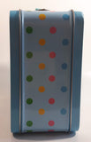 2010 Dots Candy Snack Embossed Light Blue Tin Metal Lunch Box